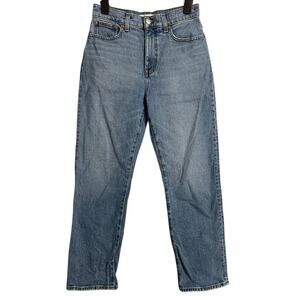 Madewell 90s Straight Crop Jeans Womens 26 Blue High Rise Medium Wash Stretch